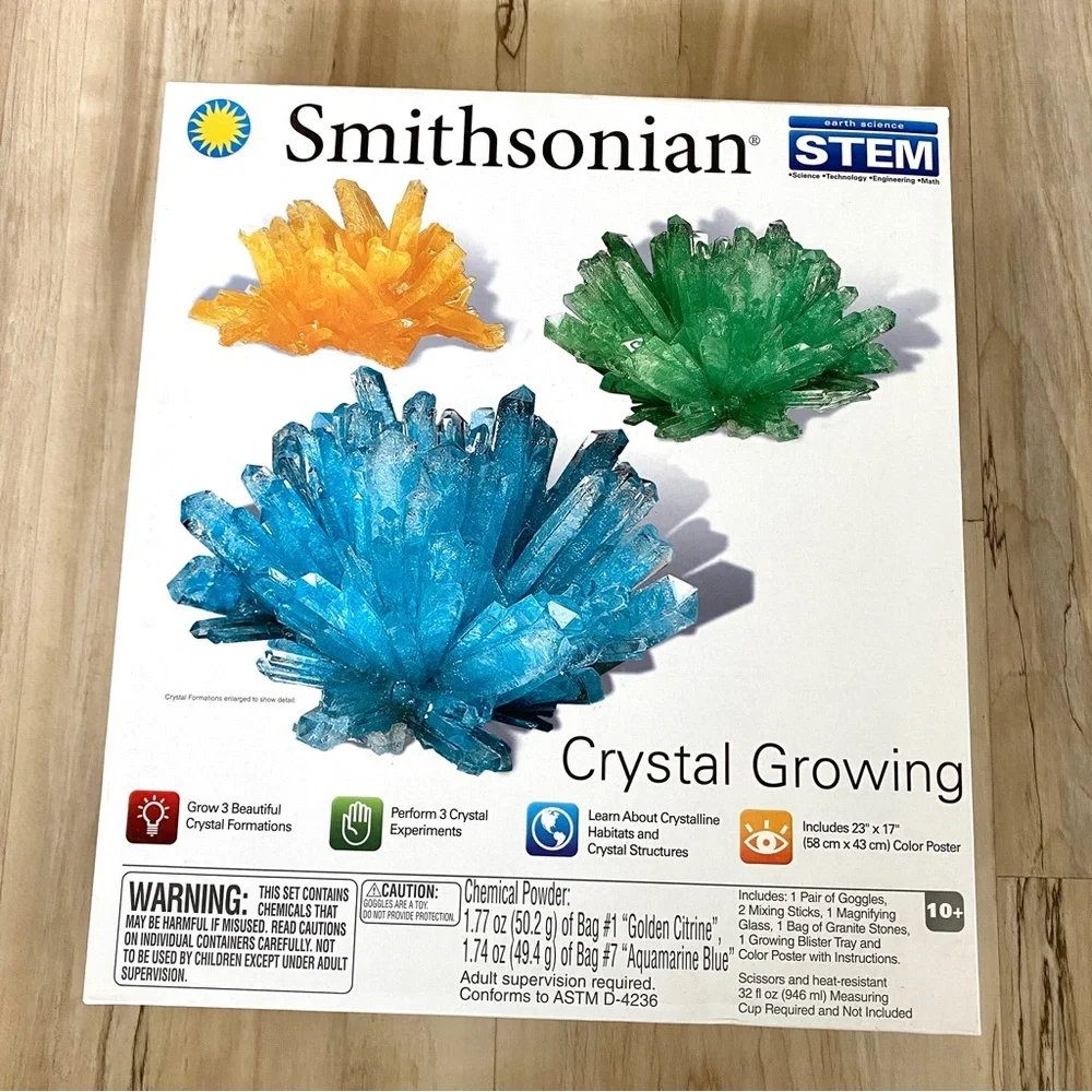 Smithsonian Crystal Growing KIT educational crystals STEM KIDS toy unisex gift